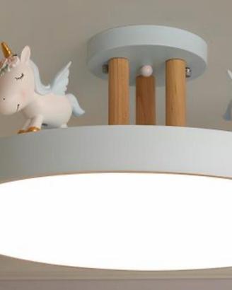 Plafoniera LED Unicorno bianco Lampada per camera