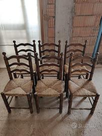 6 Sedie antiche da taverna