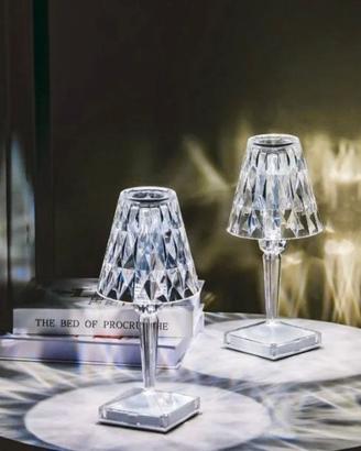 Coppia Lampade Led Touch effetto cristallo 
