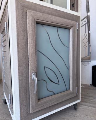 4 finestre in pvc effetto legno 60 x 86