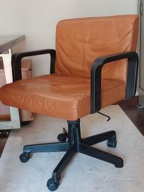 Poltrona da ufficio vintage in pelle