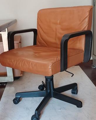 Poltrona da ufficio vintage in pelle