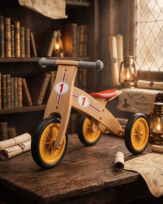 Entra nell'Antro! Triciclo legno bambini antico
