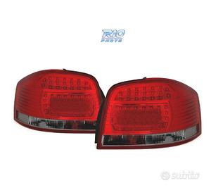 FANALI PER AUDI A3 8P 03-08 LED ROSSO AFFUMICATO