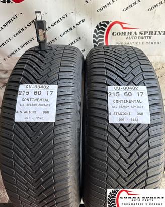 4 PNEUMATICI 215/60 R17 CONTINENTAL 4 STAGIONI 75%