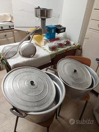 PASSAPOMODORO + 2 Caldaie + 2 Schiumarole + Tappi