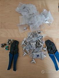 BNC da crimpare, T ed una pinza RG58.