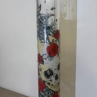 Bong in vetro Black Leaf teschio rose