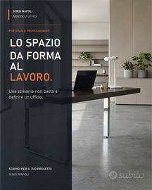 Scrivania con top wenghe da 6 cm gambe inox