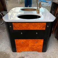 Mobile bagno completo in radica lucido e specchio