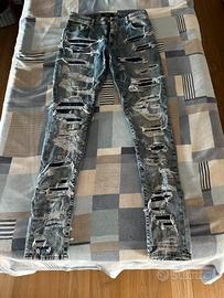 Jeans Represent distressed strappati