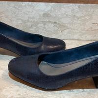 Decollete blu donna effetto pitonato