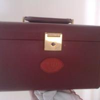 Beauty Case rigido in vera pelle anni '80
