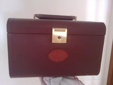 Beauty Case rigido in vera pelle anni '80