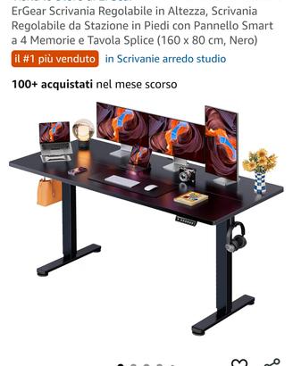 ErGear Scrivania Regolabile in Altezza, (160 x 80)