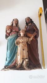 sacra famiglia statua argilla fine 800 gesù natale