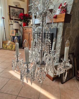 lampadario cristallo di bohemia 5 luci 