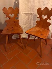 Coppia di Sedie Tirolesi Vintage anni 60/70 – Pino