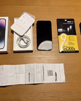 iPhone 14 Pro 256 gb + Scatola + Cover + Vetrini