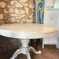 Tavolo tondo shabby patina antica
