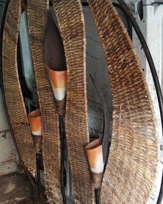 lampadario paravento in rattan