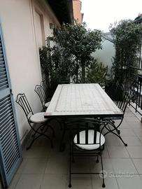 Tavolo esterno terrazzo  giardino in ferro battuto