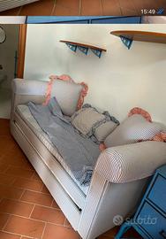 Letto sommier con letto estraibile sotto