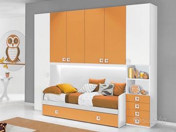 letto singolo con letto estraibile 