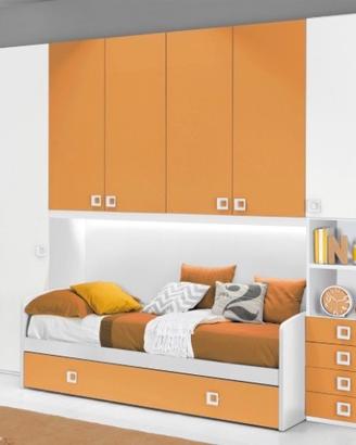 letto singolo con letto estraibile 
