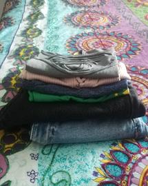 set 7 capi ragazza S jeans, top, tshirt e body 