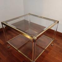 Tavolino basso da salotto in ottone