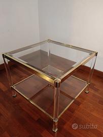 Tavolino basso da salotto in ottone