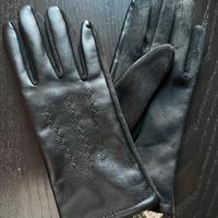 Guanti neri in ecopelle donna