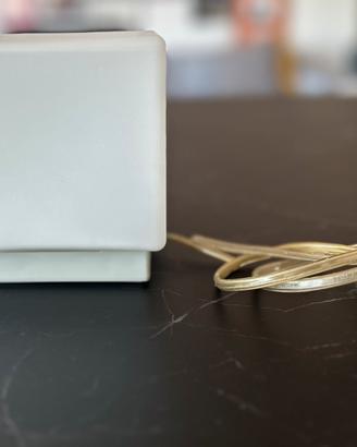LAMPADA CUBO DESIGN “I TRE” IN VETRO BIANCO