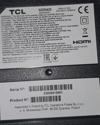 SCHEDA TV TCL 32dd420 