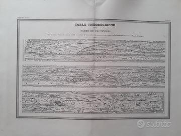 Carta geografica dell'Ottocento tavola di Teodosio