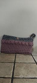 Pochette Bicolor Brillantinata Fatta A Mano