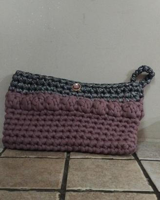 Pochette Bicolor Brillantinata Fatta A Mano