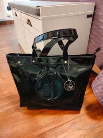 Borsa vernice nera Armani Jeans