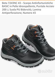 scarpe antinfortunistiche  BETA N43 nuove