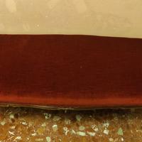 Panca in velluto rosso e legno massello priva di d