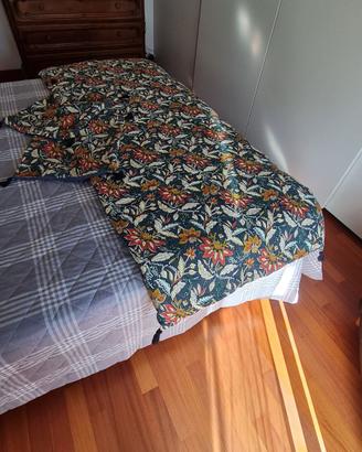 runner da letto con due federe