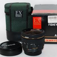 obiettivo lente Nikon sigma 8mm fisheye 180° Wide 
