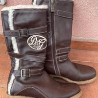 Stivale alto D&G Junior in pelle marrone tg. 36