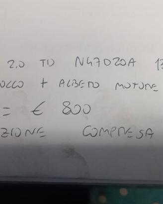 MONOBLOCCO + ALBERO MOTORE USATO BMW 2.0TD N47D20A