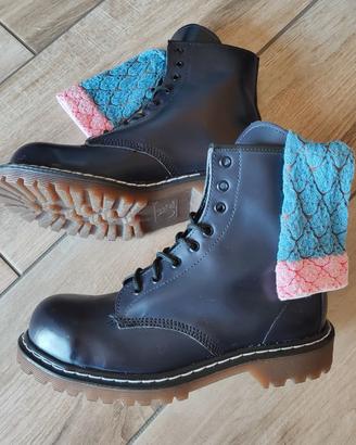Anfibi vintage in pelle viola scuro n. 41 - Unisex
