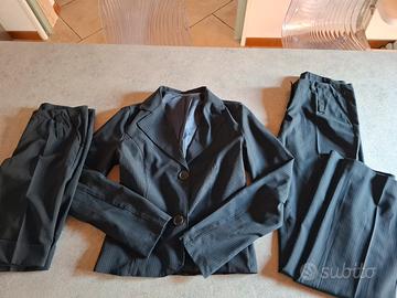 Completo donna 3 pezzi nuovo blu a righe TG. 40 