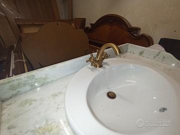 Mobile lavabo in legno massello e marmo spettacolo