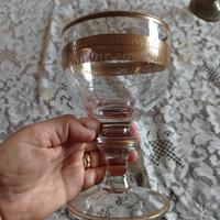 Calice in cristallo con  profilo oro