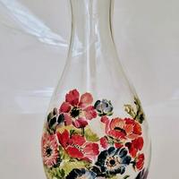 Vaso in vetro decorato a mano
